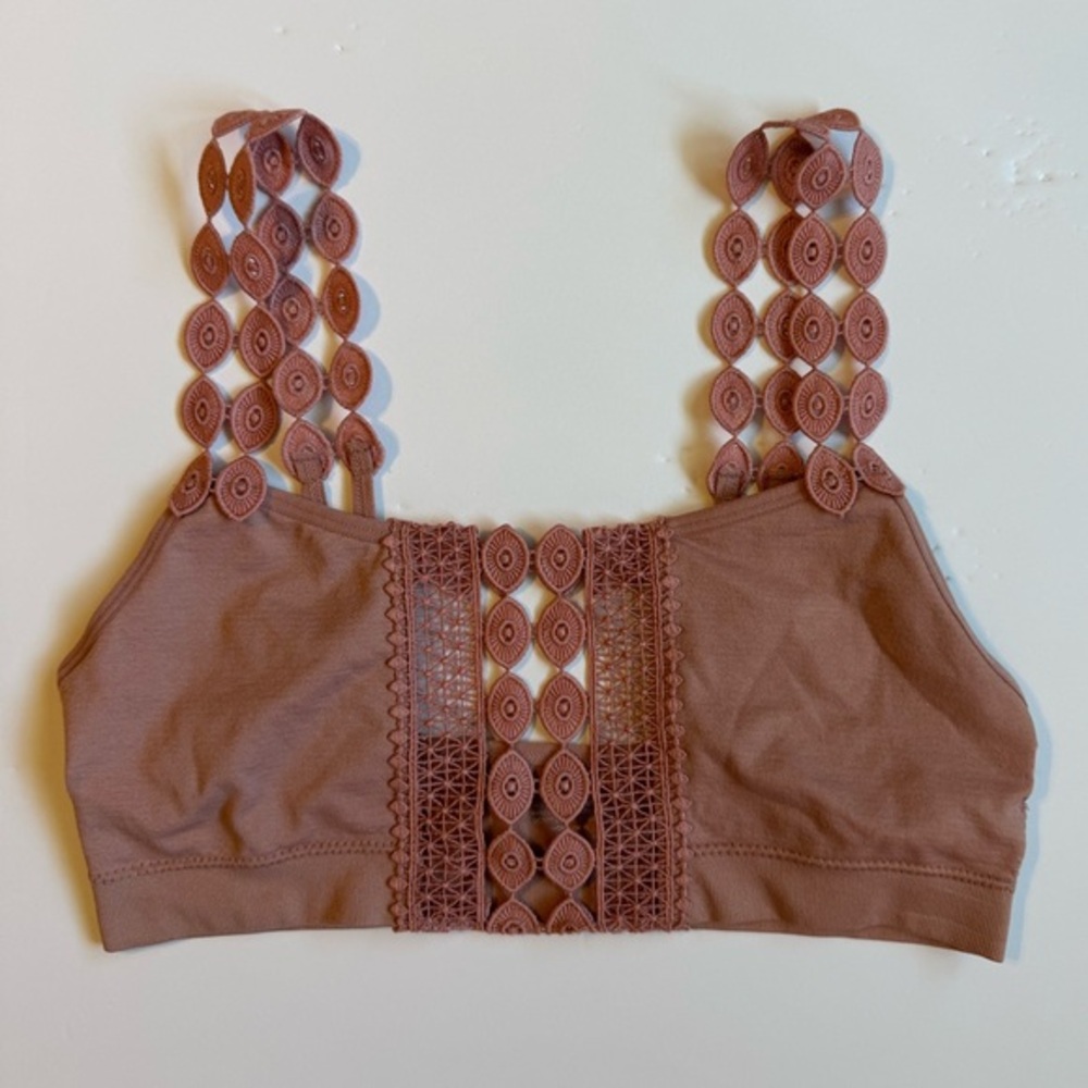 Pink Bralette with Cut Out Straps | size medium - Picture 2 of 8